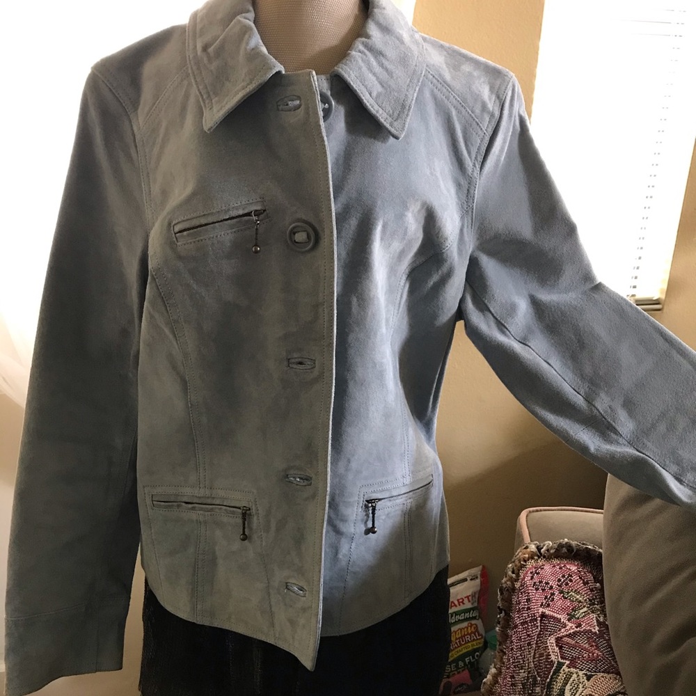 Leather jacket - brushed leather
